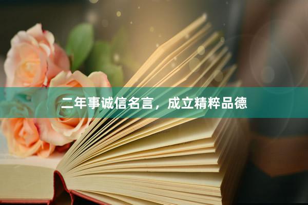 二年事诚信名言，成立精粹品德